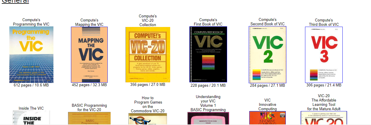 VIC 20 Books